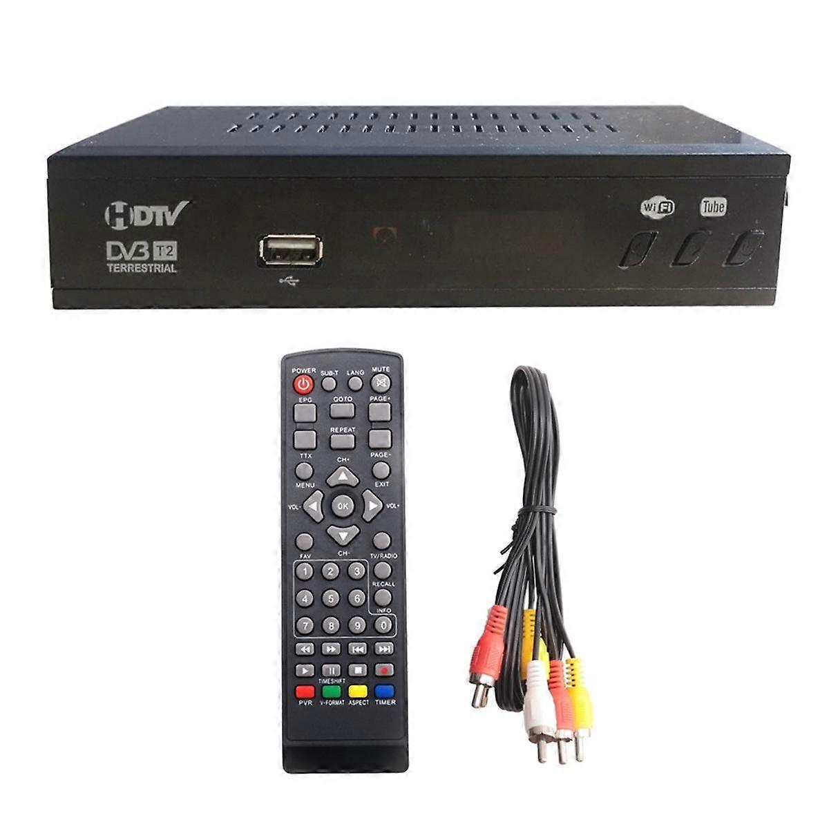 DVB T2 HEVC 265デジタルTVチューナーDVB-T2 265 1080P HDデコーダーUSB地上波TV受信機EPGセットトップボックス、EUプラグ