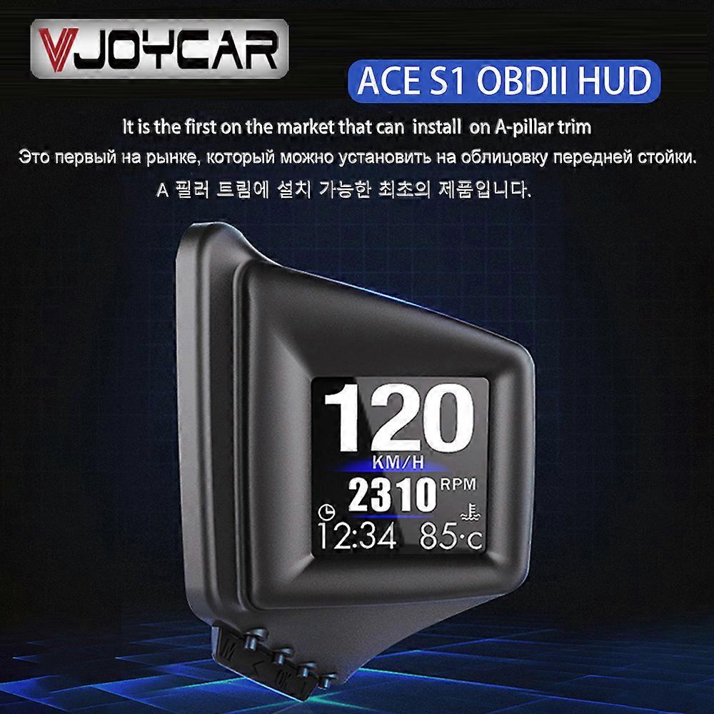 car ACE S1 Car HUD Gauge Head Up Display Small Gadget M43 OBD2 Security Alarm RPM MPH &amp;  Digital Speed Odometer
