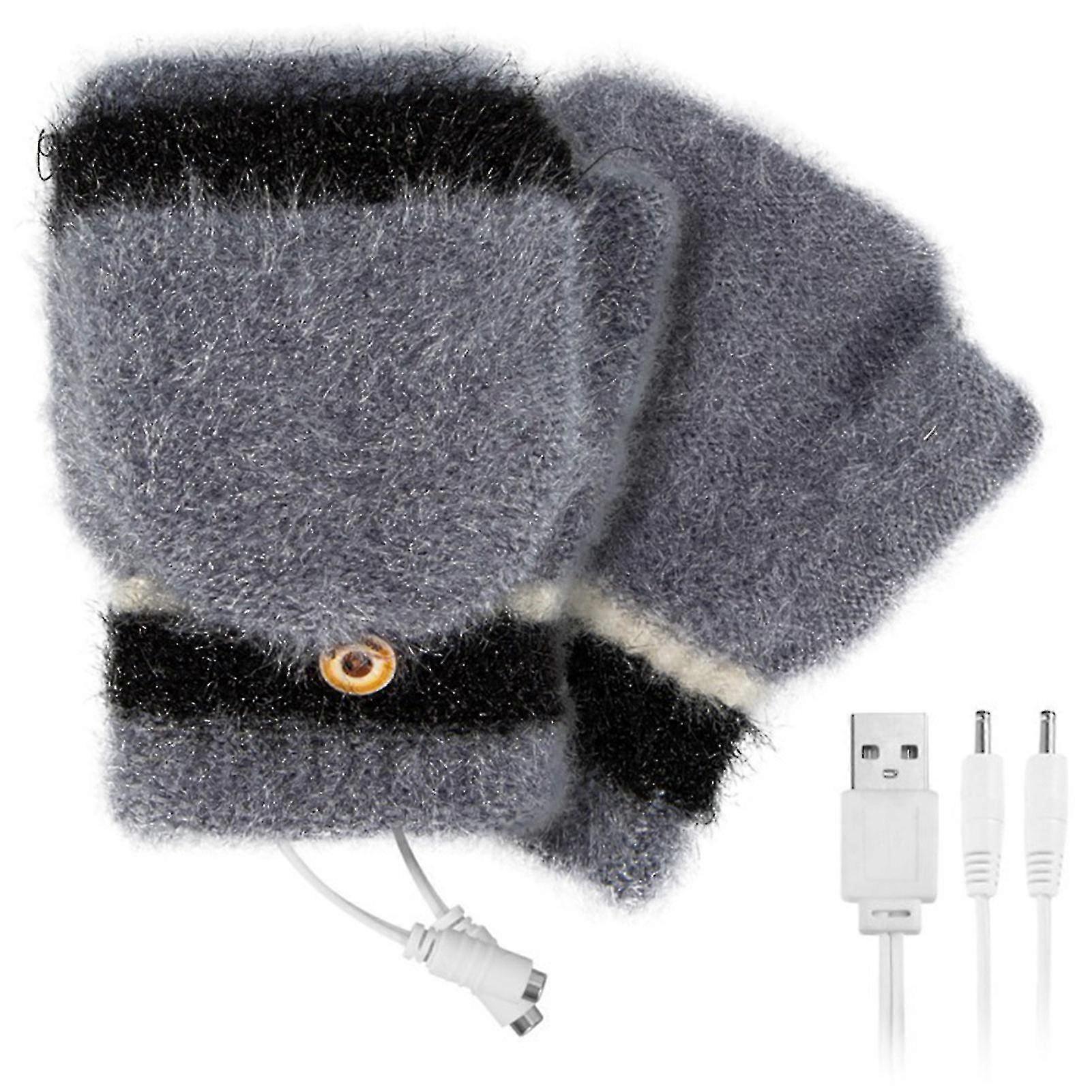 Usb Ed Gs Knitting Imitat Cashmere Mittens For Adults Computer Gaming