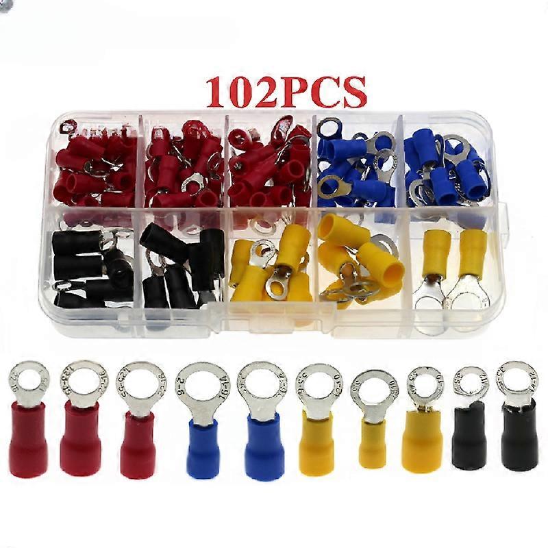 102/280pcs Assorted Insulated Wire Terminal Kit - Easy Crimping & Butting for Auto Parts & Electrical Connections