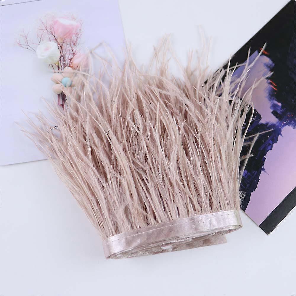 1 Meter Natural Ostrich Feathers Trim Fringe 8-10/10-15 CM Plumes on Ribbon For Wedding Accessories Decoration Sewing Crafts