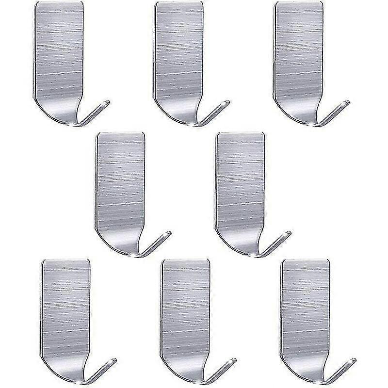 8 Hooks Thin Hook Adhesive Hook Towel Hook Laundry Hook Single Hook Stainless Steel Hook Rectangle