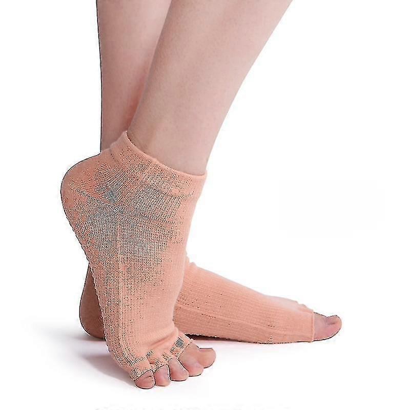 Five Finger Socks Disposable Non-Slip Yoga Socks 5 Pairs Ladies Multicolor Open Toe Cotton Socks