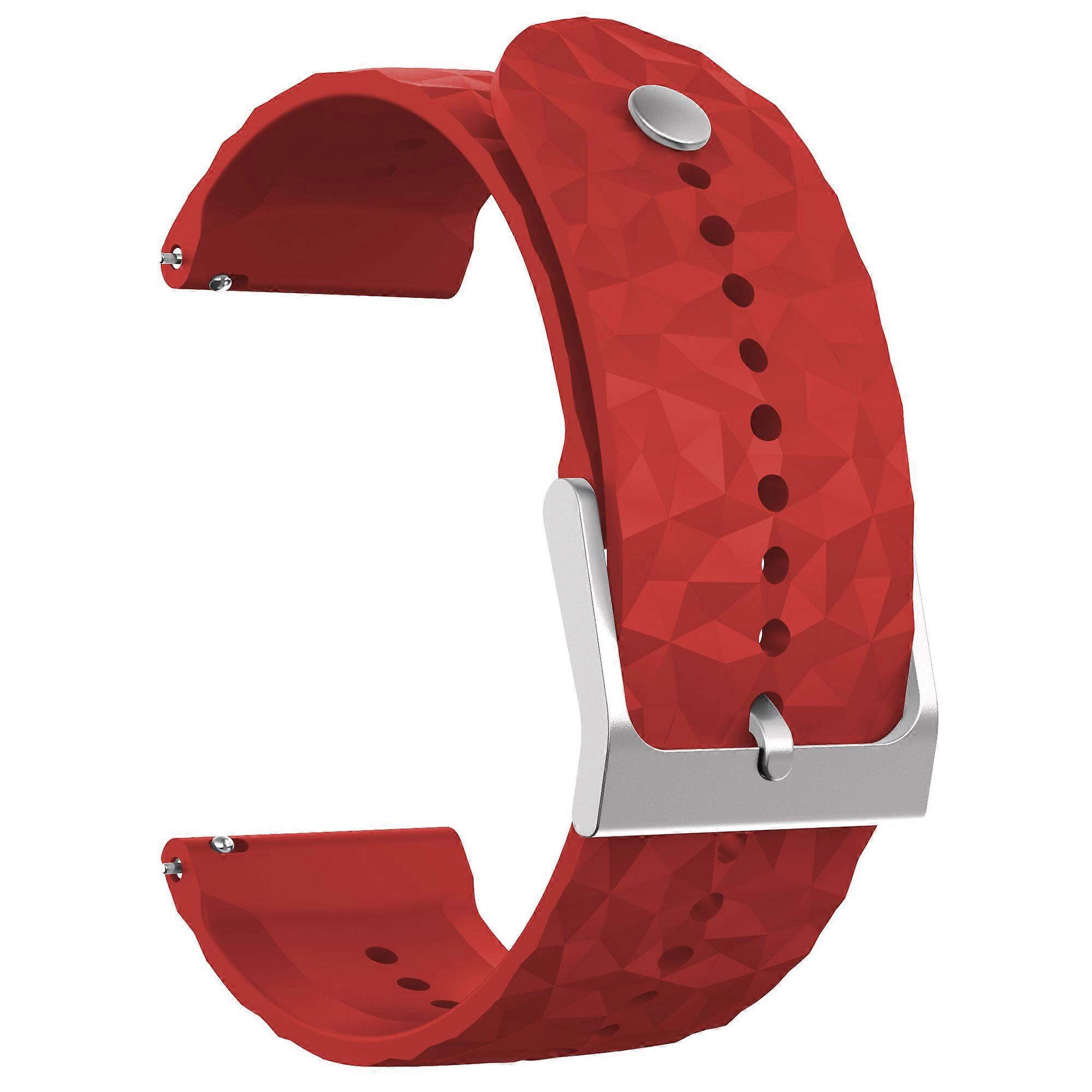 For Suunto 9/9 Baro Rhombus Pattern Watch Band 24mm Soft Silicone Replacement Strap