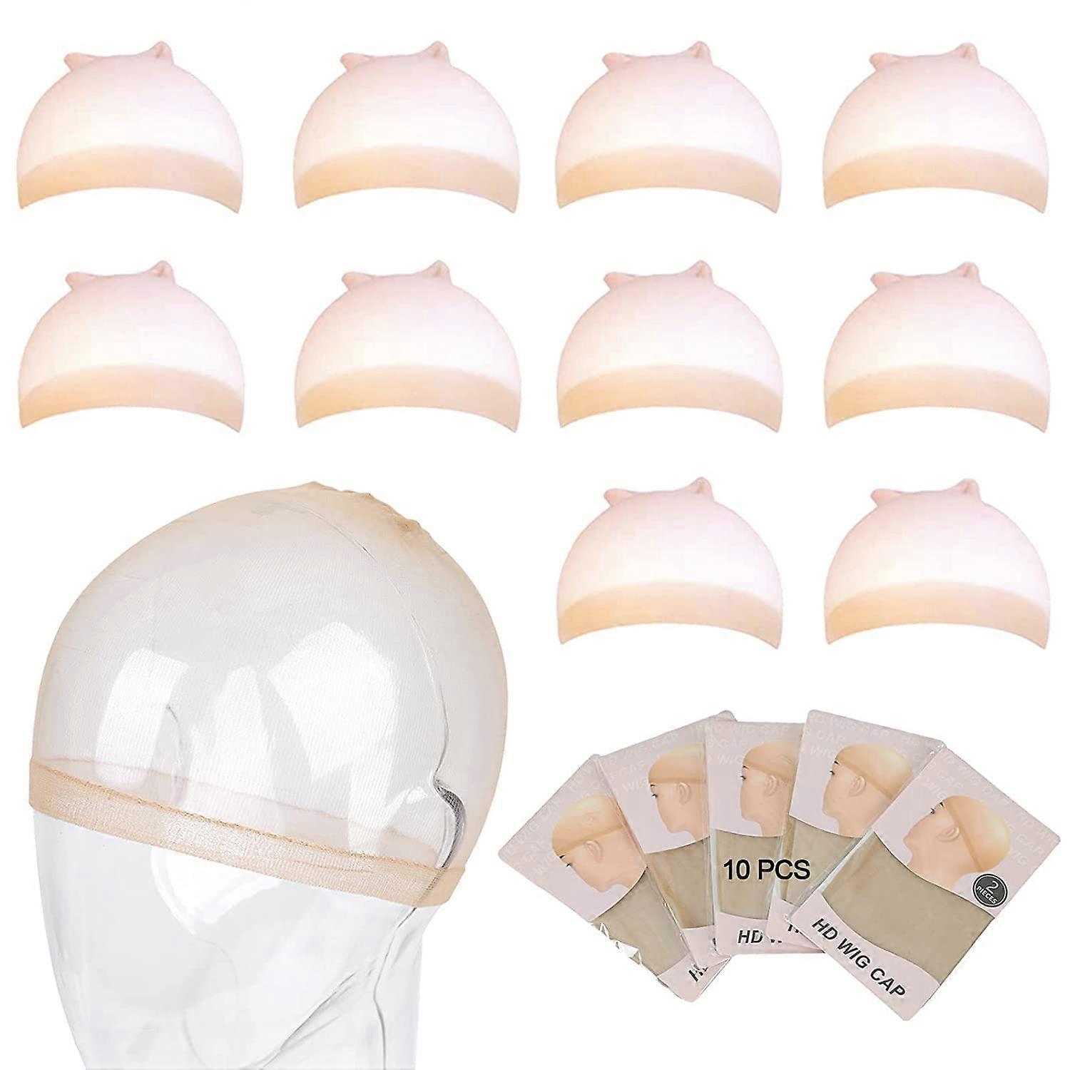 10pcs Wig Caps for Women HD Wig Cap for Lace Front Wig Bald Cap for Wigs Stocking Caps for Wigs
