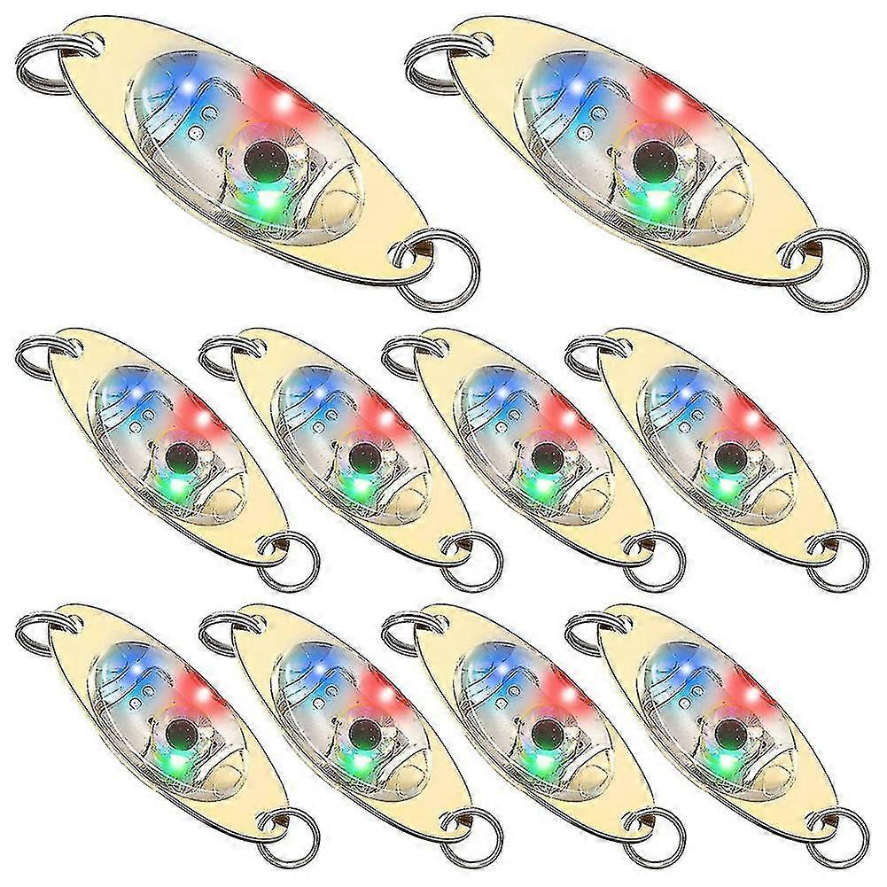 10 Stück Led Angelköder Angellöffel Unterwasser Flasher Bass Heilbutt Flasher Trolling Deep Drop