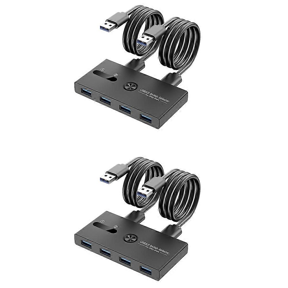 2X USB 3.0 Switch 2 in 4 Out KVM Docking Station Printer Sharing Device Monitor Adapter KVM Convert