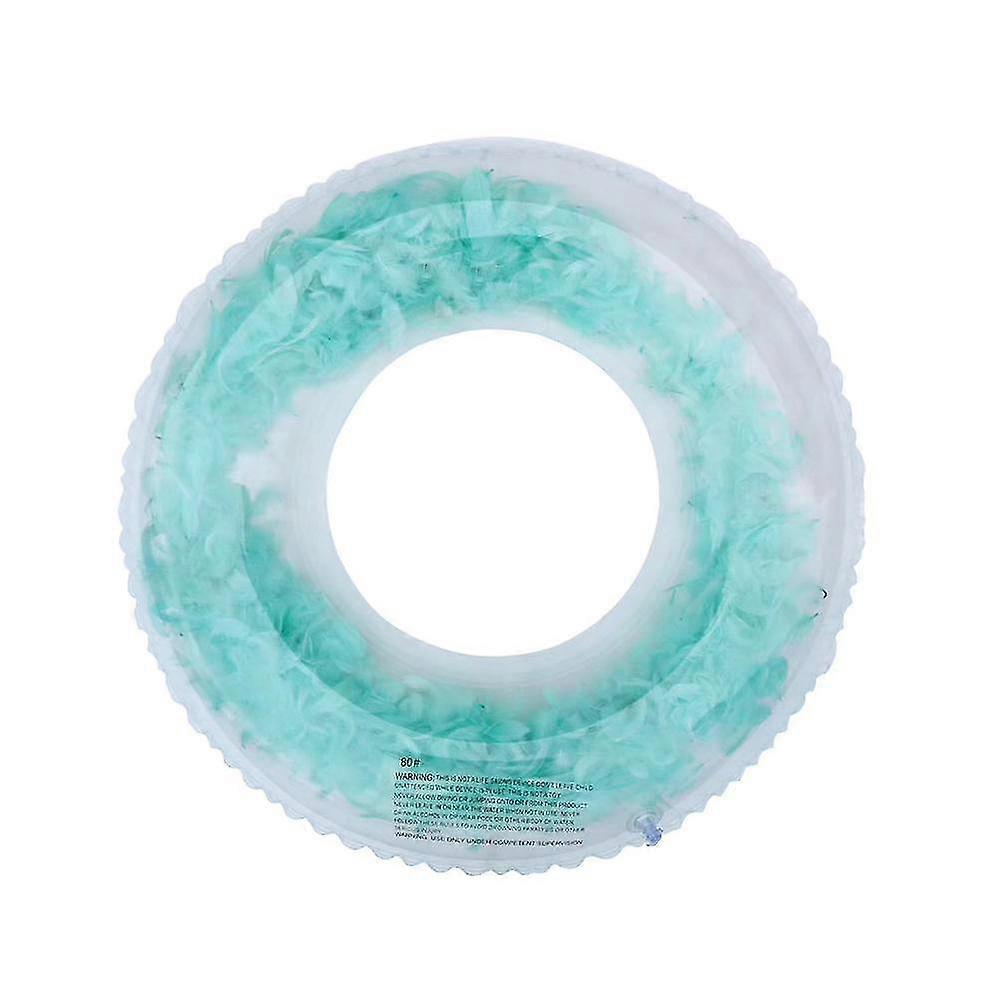 Inflatable Transparent Swimming Ring Thicken Sequins Feather Inflatable Pool Floating Ring