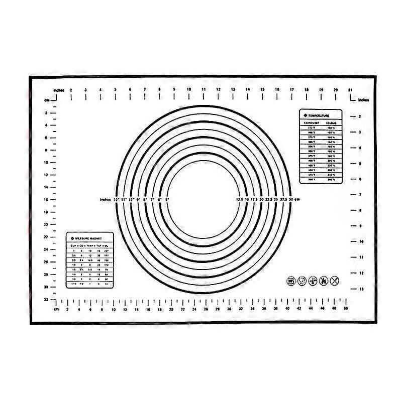 Silicone Pastry Mat - Non-Stick Baking Mat Fondant Mat with Measurement, Non-Slip Rolling Mat, Perfect