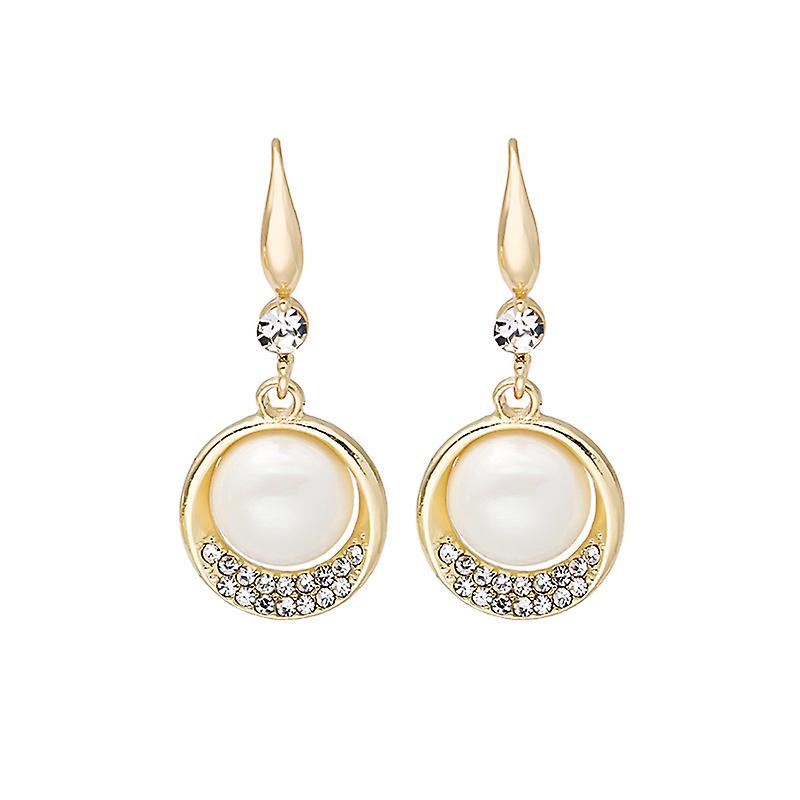 Elegant Commuter Earrings With Round Pearls And Diamonds