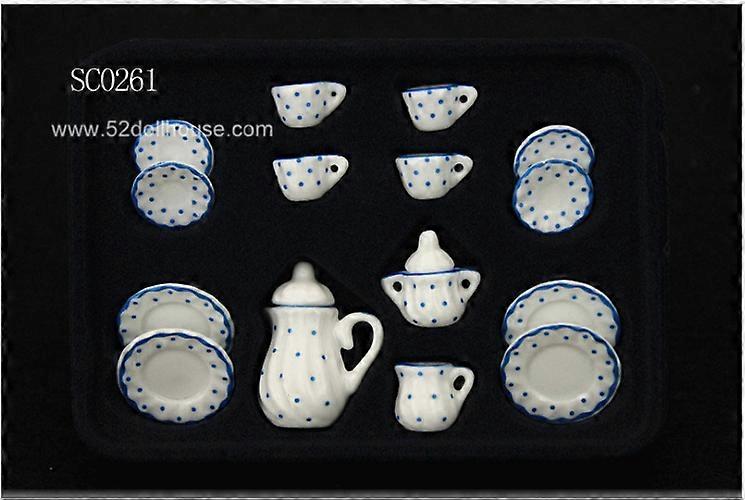 Miniature Porcelain Tea Cup Set Dollhouse Miniature Porcelain Tea Set