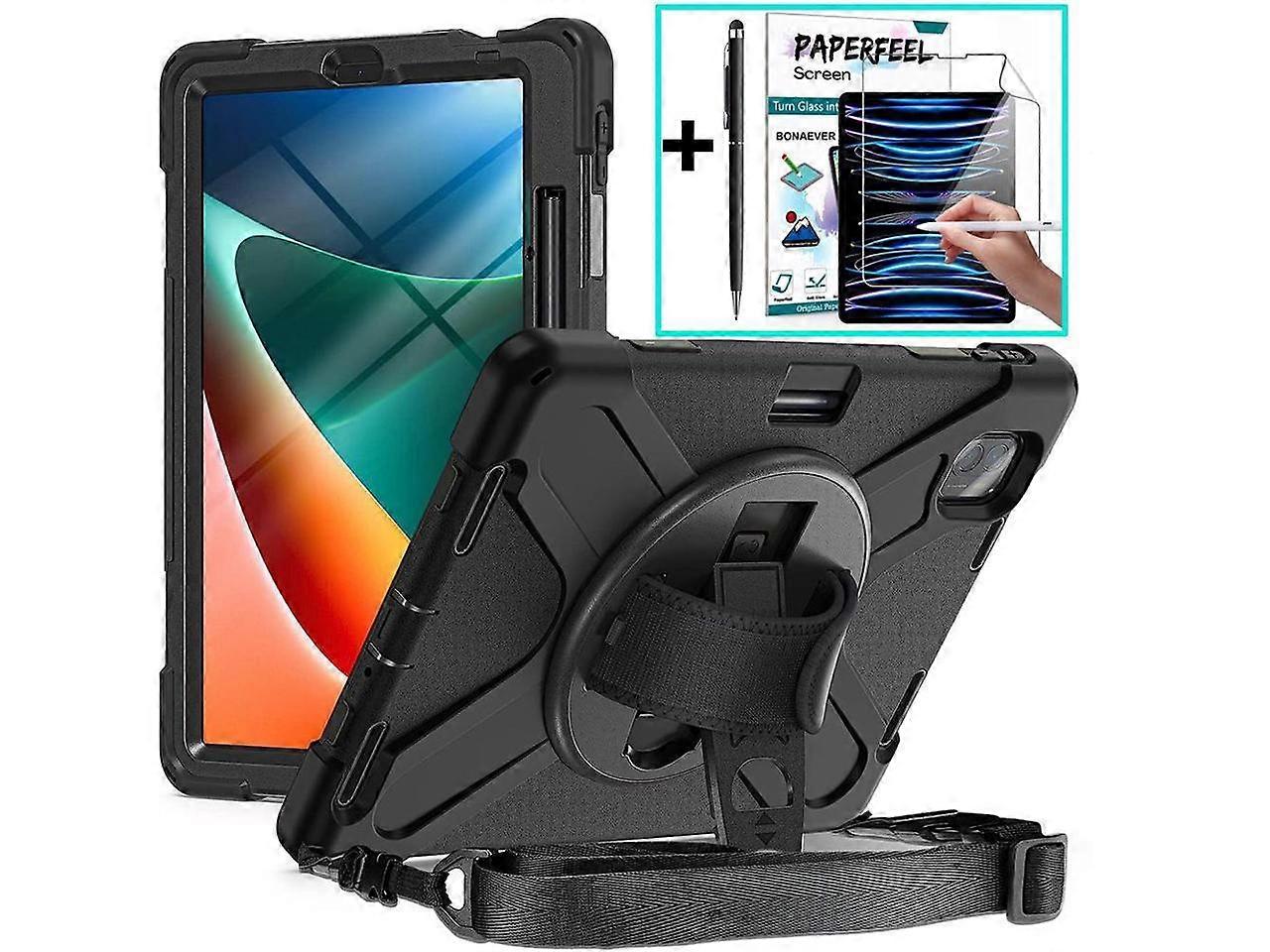 Protective Case for Xiaomi Mi Pad 5 / Mi Pad 5 Pro 11 inch 2021 with Pencil Holder & Kickstand, Portable ShockProof Cover with Rotatable Handle, Shoul