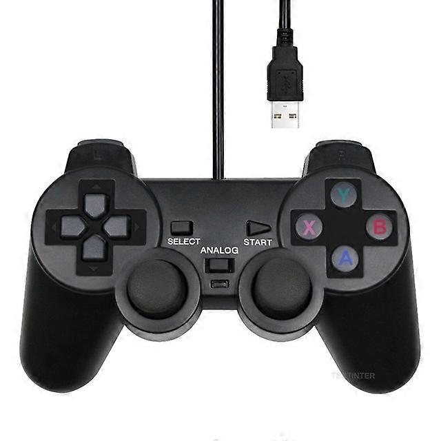 USB Wired PC Game Controller Gamepad For WinXP/Win7/Win8/Win10 Joypad For PC Windows Computer Laptop Black Game Joystick