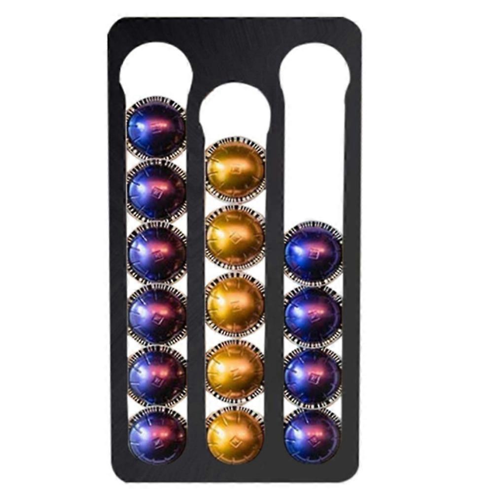 Coffee Pod Holder for Vertuo Capsules,Wall-Mounted Storage Rack for Coffee Capsules,Capacity:17,Bla
