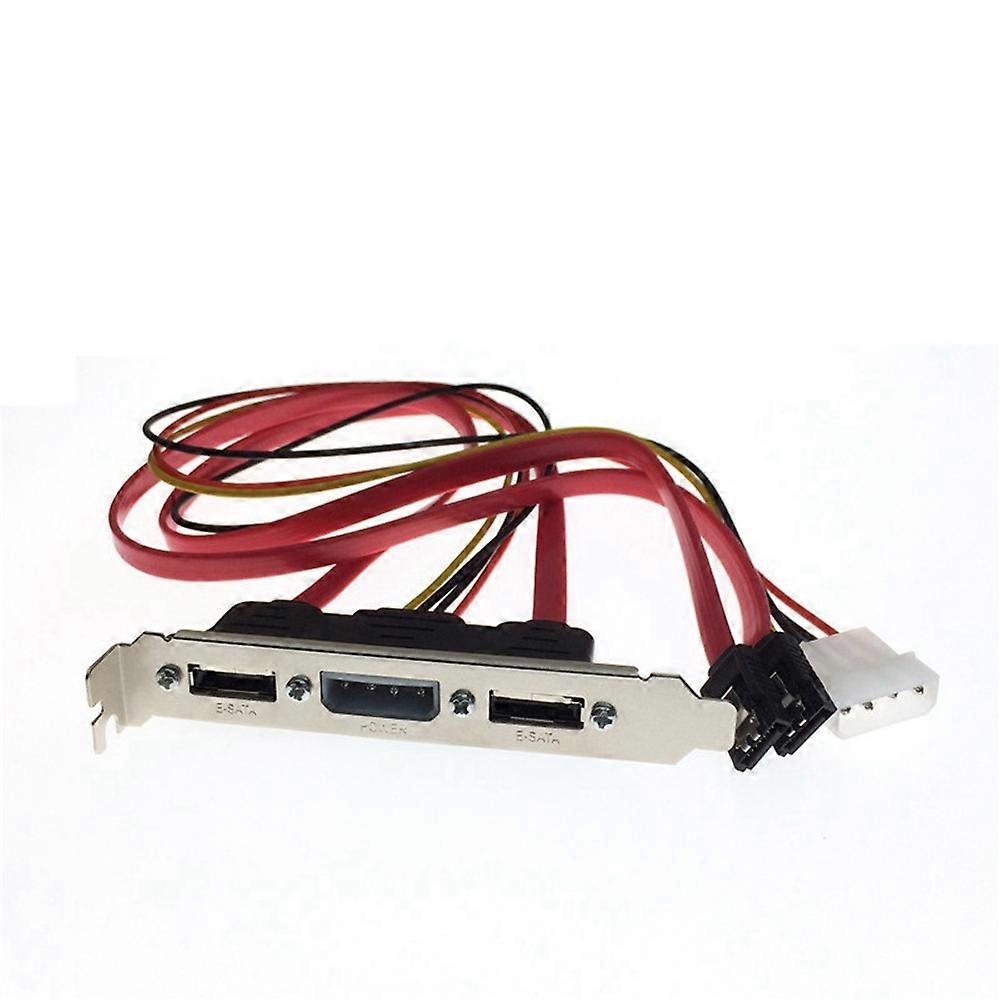 PC DIY SATA to ESATA and 4Pin IDE Molex Power PCI Bracket Slot Cable Full-Height for External Hard