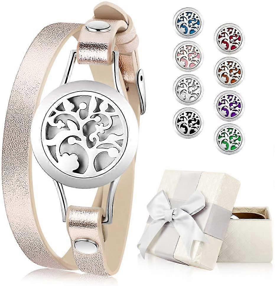 Aromatherapy Bracelet, Essential Oils Diffuser Leather Band With 8 Color Felt