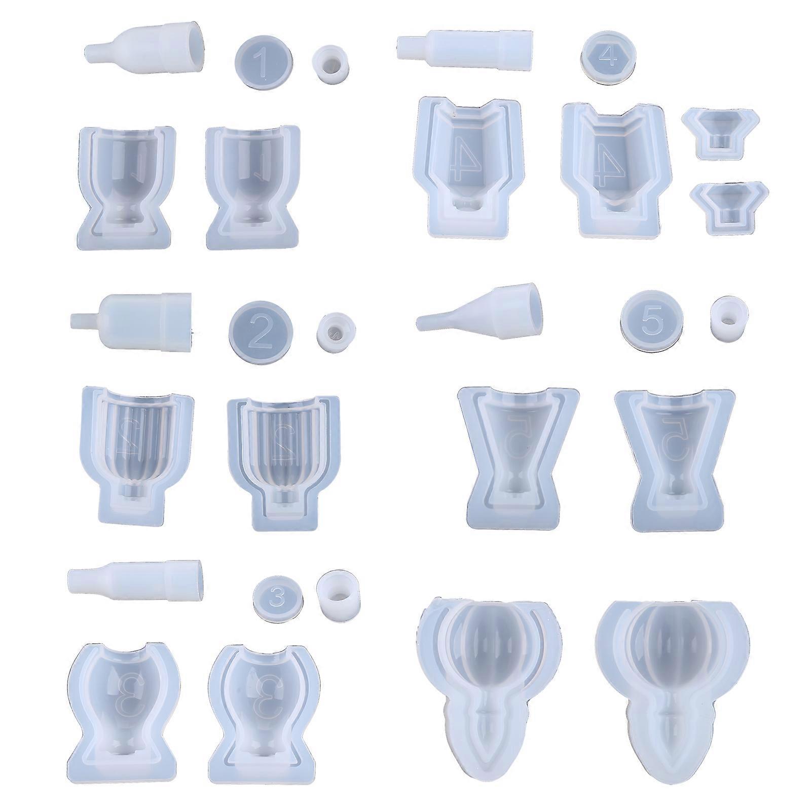 6Pcs Resin Molds for Perfume Bottle,Silicone Resin Casting Molds with Stopper