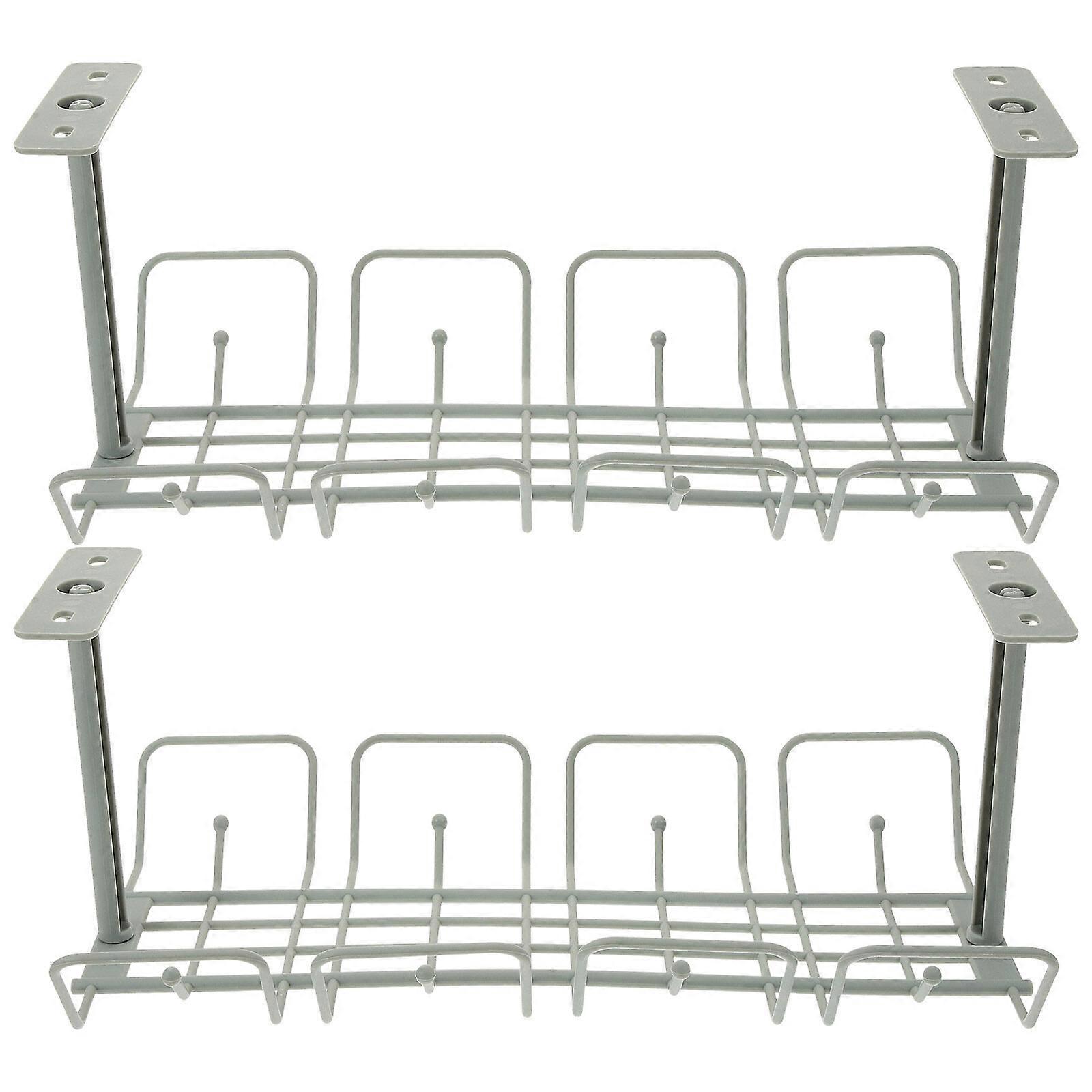 2pcs Cable Management Under Desk Cable Management Desk Cable Organizer Under Desk Tray