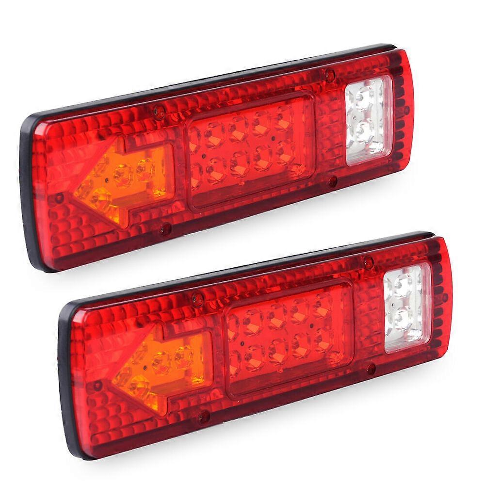 2pcs 19 LED Trailer Truck Rear Tail Stop Turn Light Indicator Brake Reverse Lamp