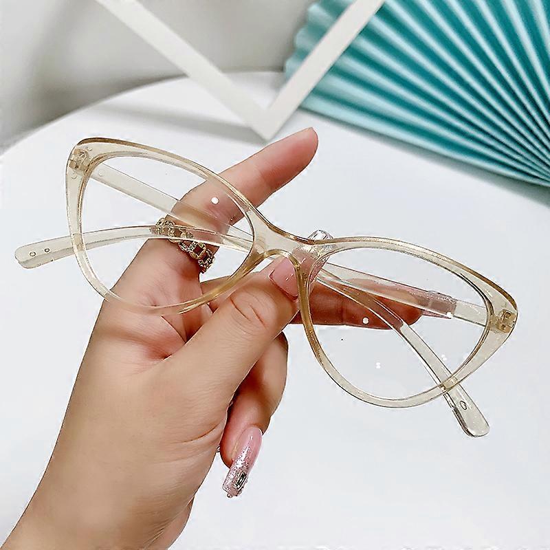 New Cat Eye Triangle Frame Anti-Blue Light Glasses Classic Men Women Computer Gaming Vintage Plain Glass Spectacles Eyeglasses