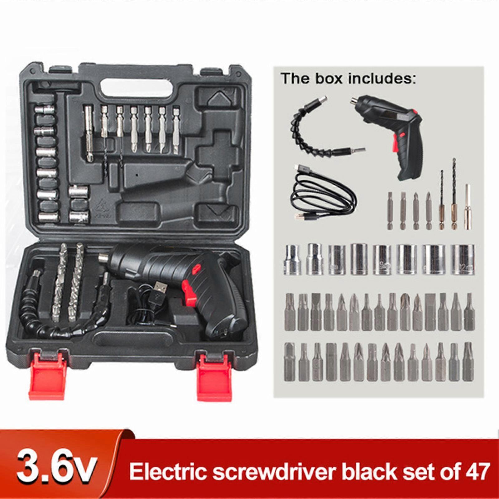 47PCS Electric Screwdriver Set 3.6V Cordless Electric Drill Screwdriver Kit Portable Repair Tool High Precision Power Tools