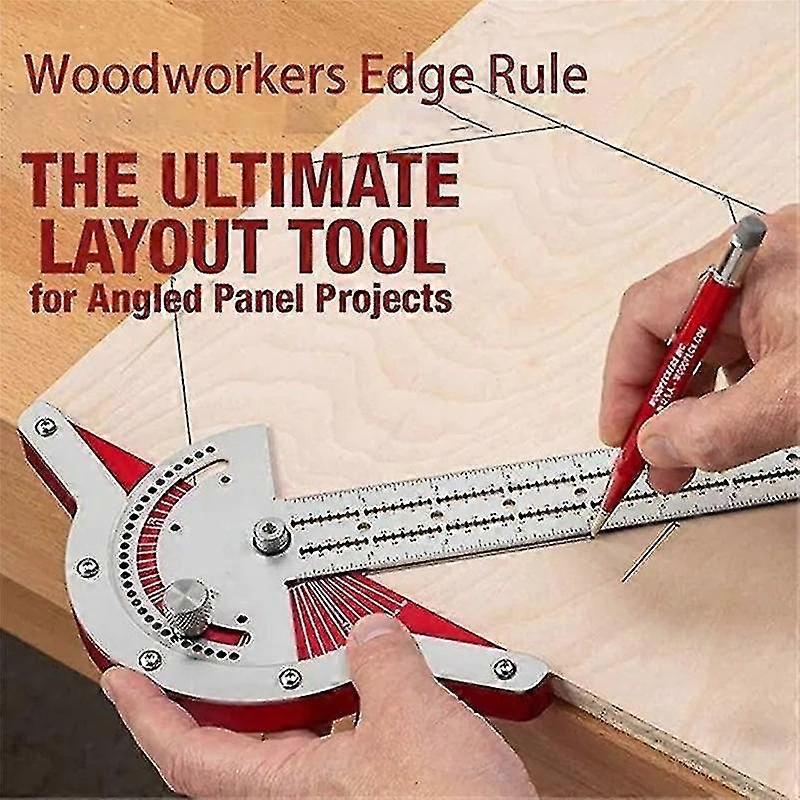T-type Woodworking Edge Ruler Protractor Woodworking Ruler Angle Measure Stainless Steel Carpentry Tools