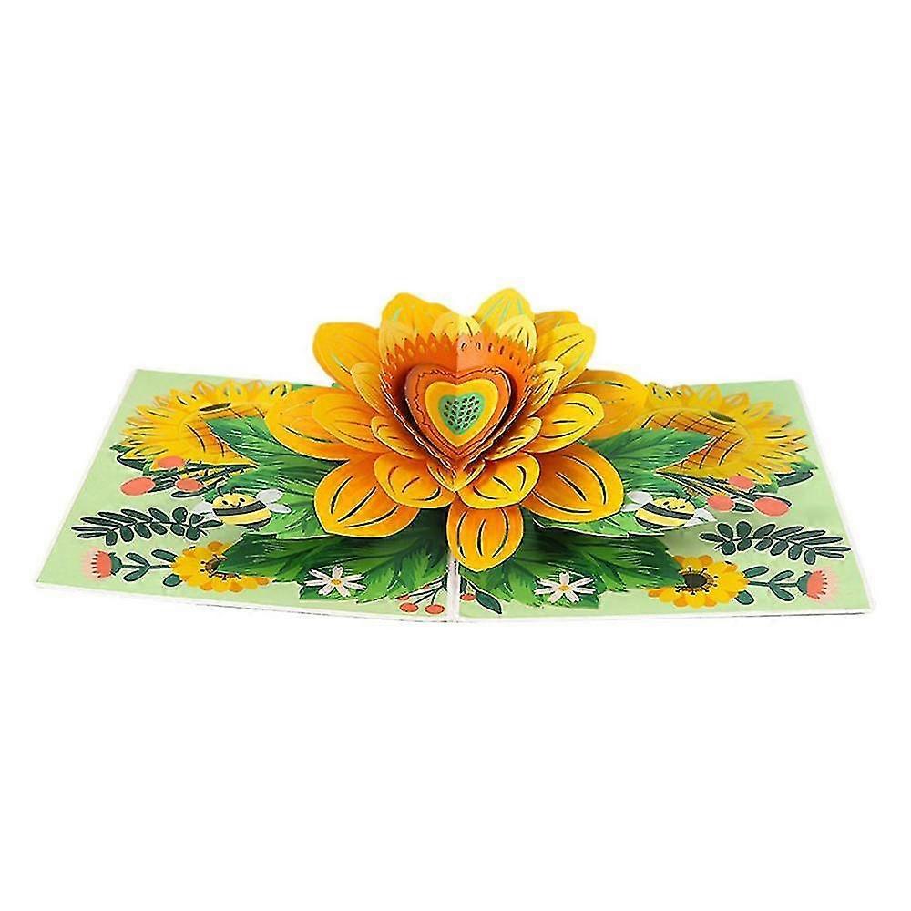 Sunflower Pop Up Card Mother's Day 3d Greeting Pop-up Boys Valentines Cards For All Occasions