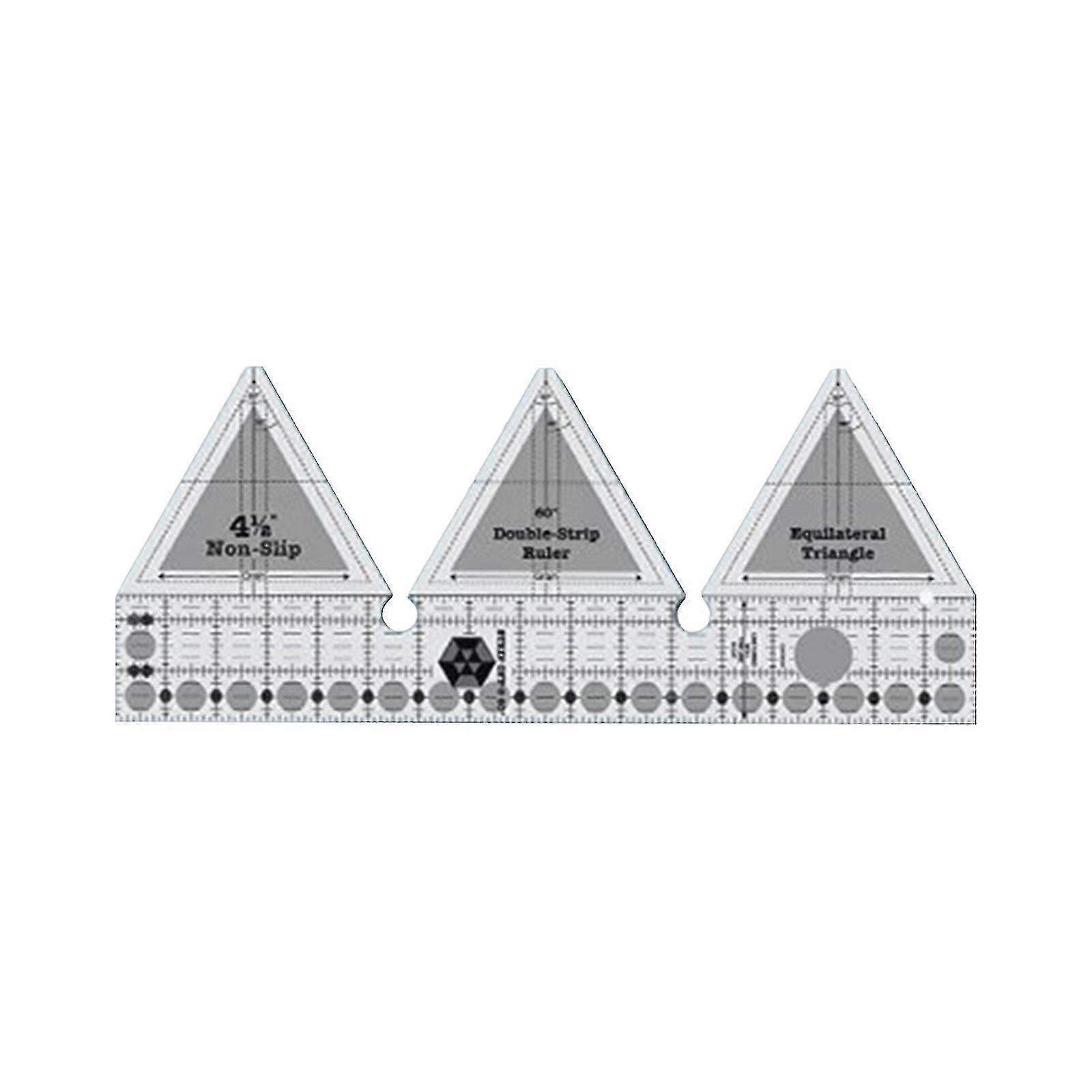 Creative Ruler Grids 60 Degree Double Strip Ruler Non-slip Triangle Cutting Guide For Sewing