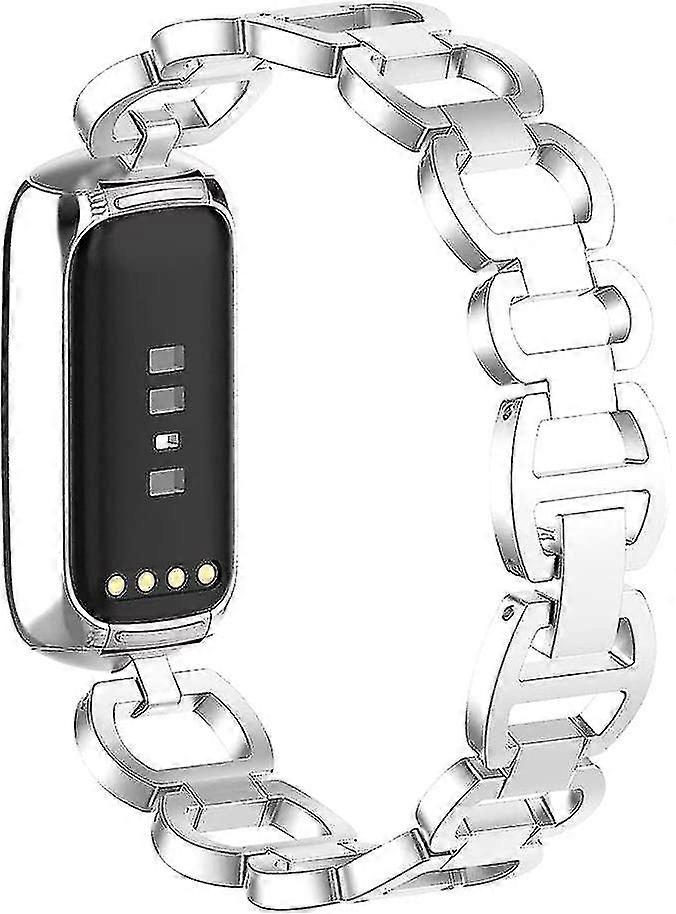 Compatible For Fitbit Luxe Bands,women Metal Replacement Chain(silver Christmas