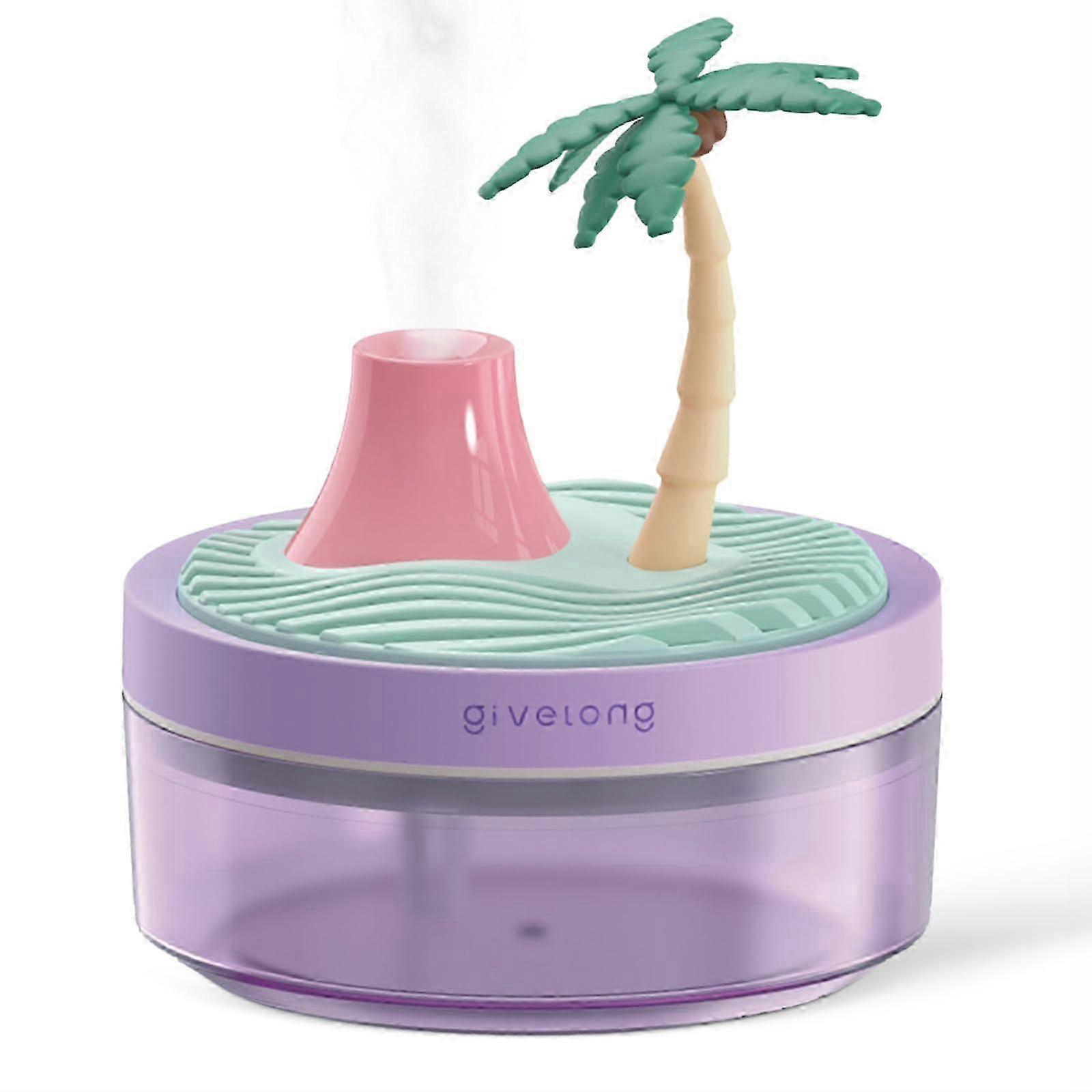 مرطب صغير لغرفة النوم مرطب هواء هادئ مع زخرفة المناظر الطبيعية لمكتب الحضانة غرفة صغيرة ومصنع - أضواء ليلية ، اغلاق تلقائي ، اثنان من Spra