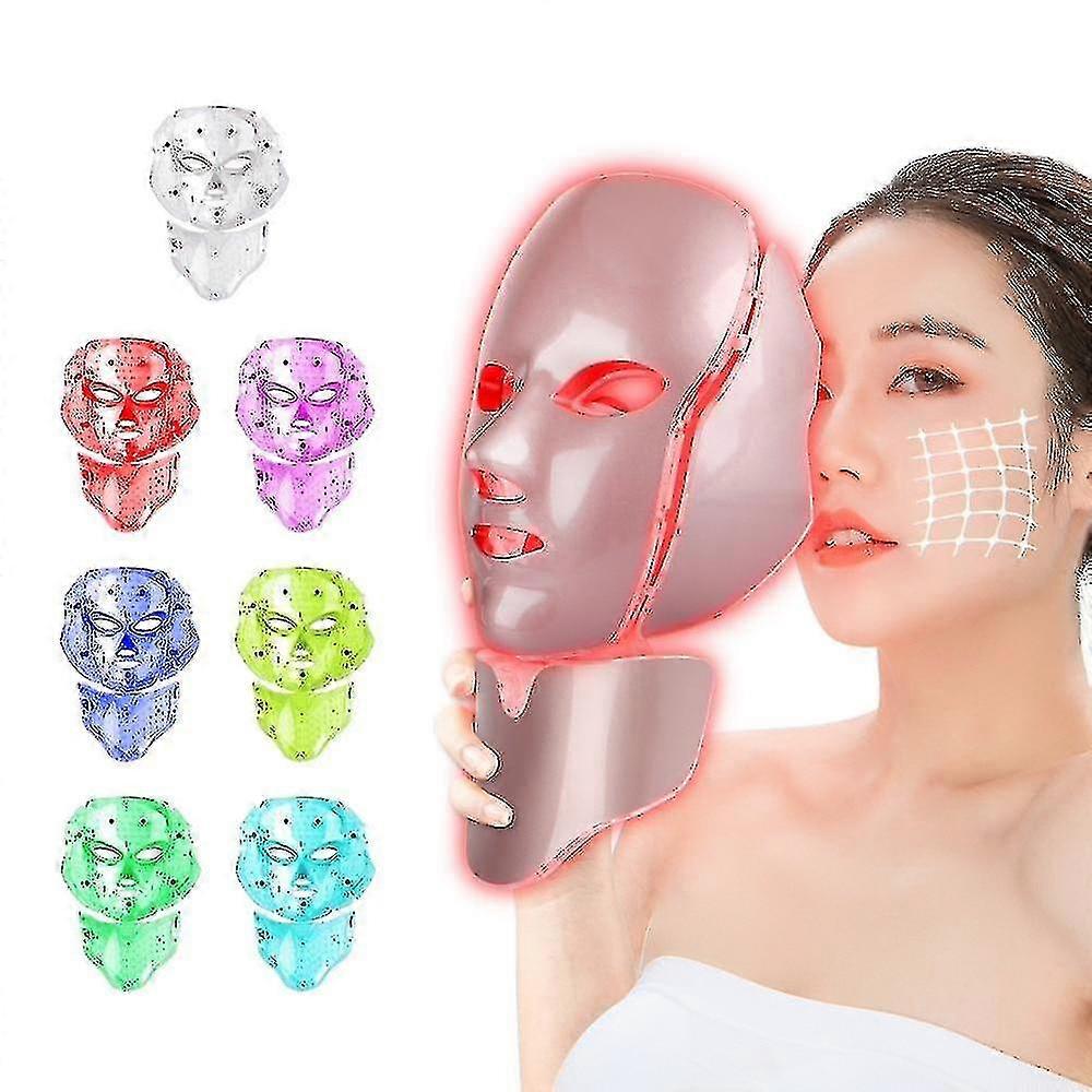 Photon Hud Foryngelse 7 Fargebehandling Anti Aldring Fjerning Rynke Ansikts hudmaske|led maske