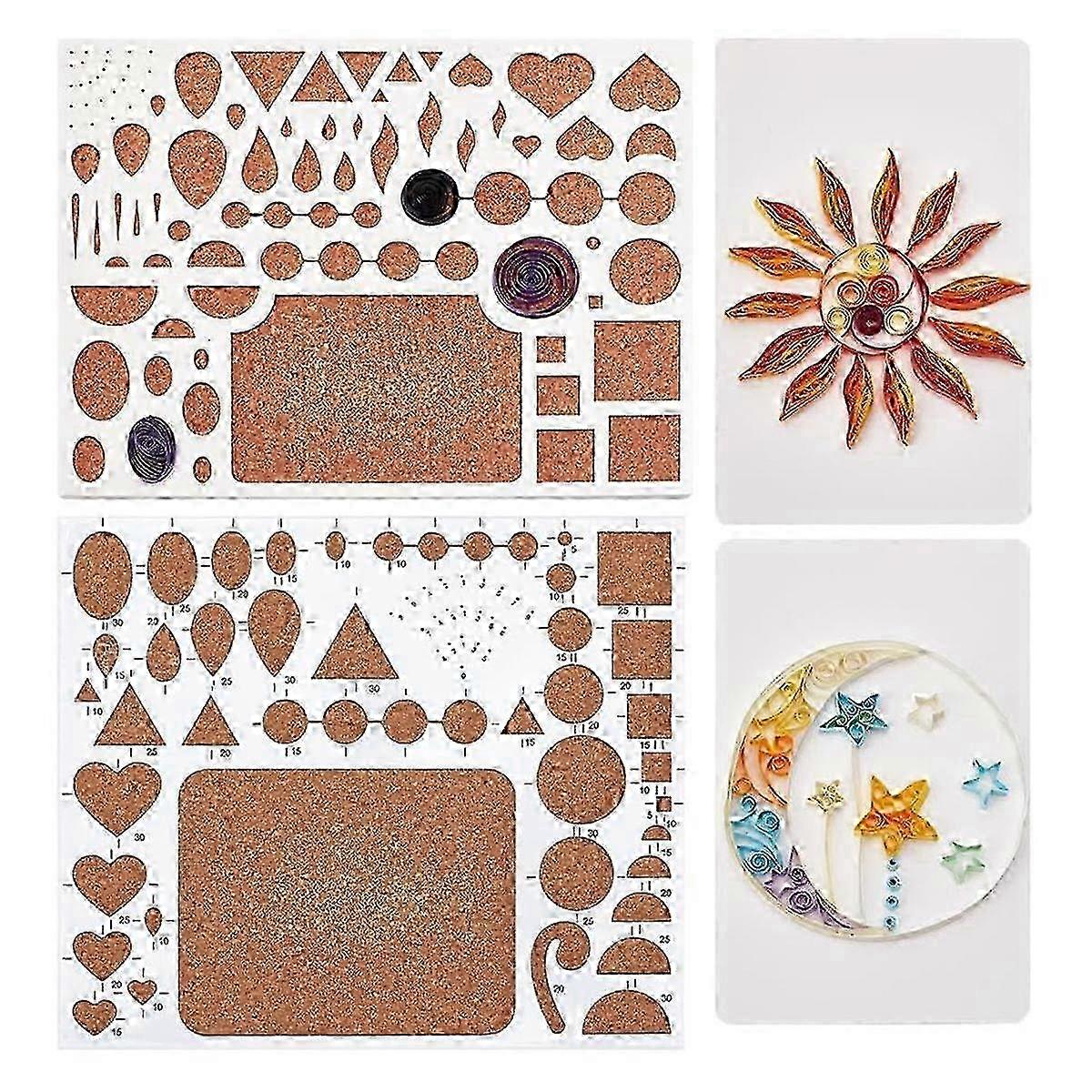 2 Styles New Quilling Template Board Cork Backed Board Work Board Quilling Tools Accessories for DIY Paper Strips