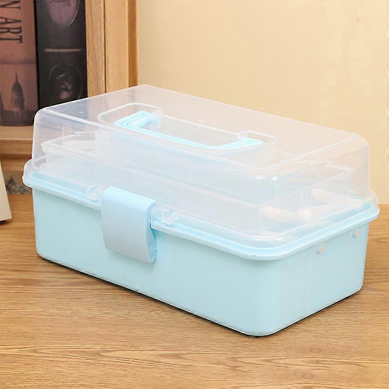 2 Layers Large Capacity Storage Box Foldable Multifunctional Plastic Portable Makeup Hairpin Organizer Nail Art Jewelry Box