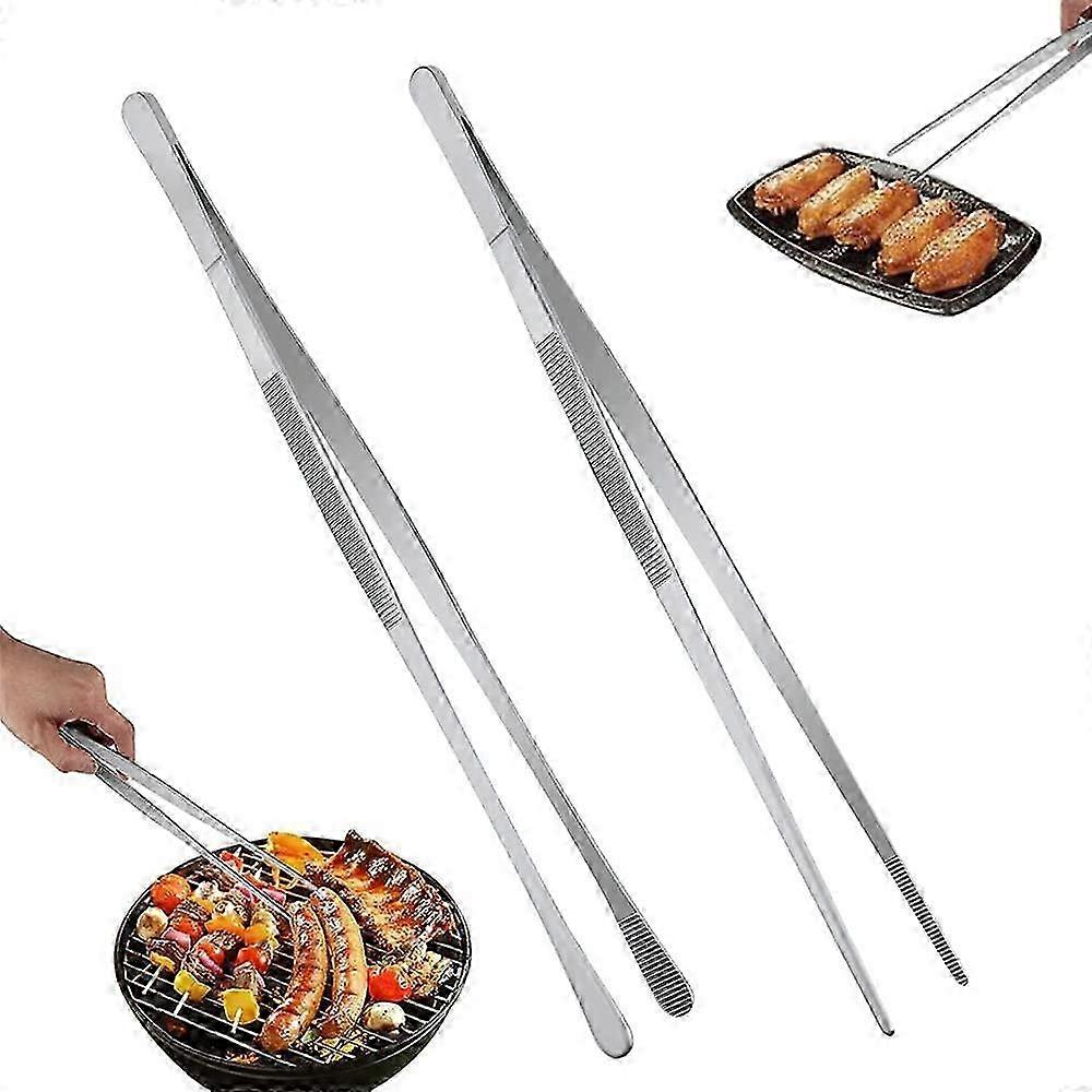 Főzőcsipesz rozsdamentes acél hosszú, 2 db főzőcsipesz rozsdamentes acél, grillcsipesz csipesz (30cm)