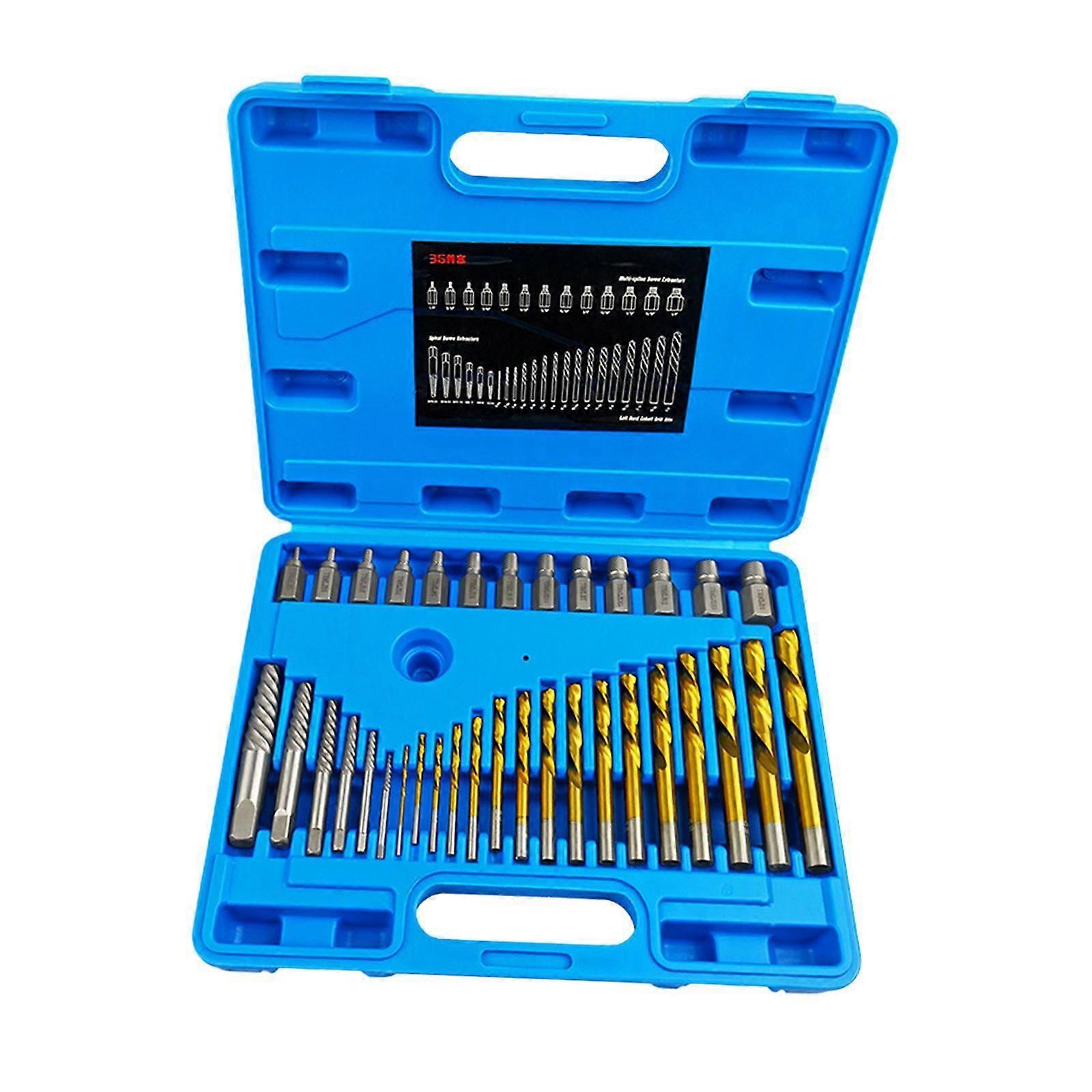 35Pcs Damaged Screw Extractor Tool Set for Damaged Studs Stripped Bolts