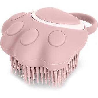 Dog Cat Bath Brush - Silicone Rubber Grooming Brush - Silicone Massage Brush - Fur Hair Cleaning Brush - Gentle Shampoo Dispenser