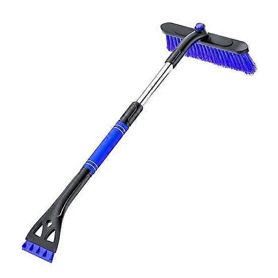 Extendable Ice Scraper Snow Brush 360-Degree Rotatable Brush Head Detachable Snow
