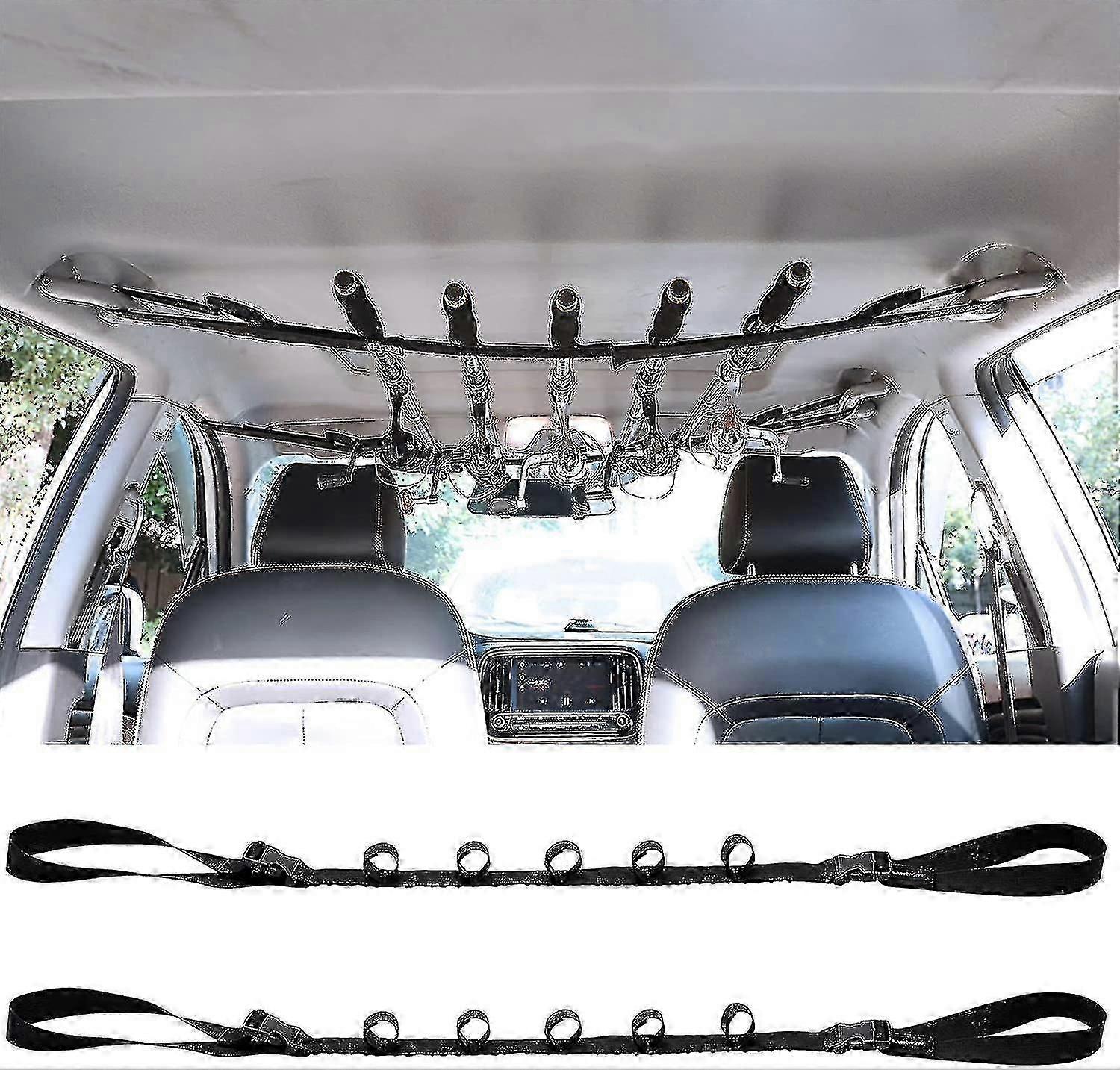 سيارة الصيد قضيب حامل، 2PCS مركبة رود حاملات، سيارة الصيد قضيب حزام