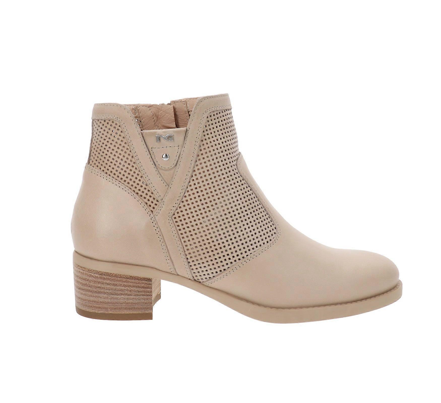 Botas de tornozelo de couro NeroGiardini para mulheres com fecho de zíper E512660D