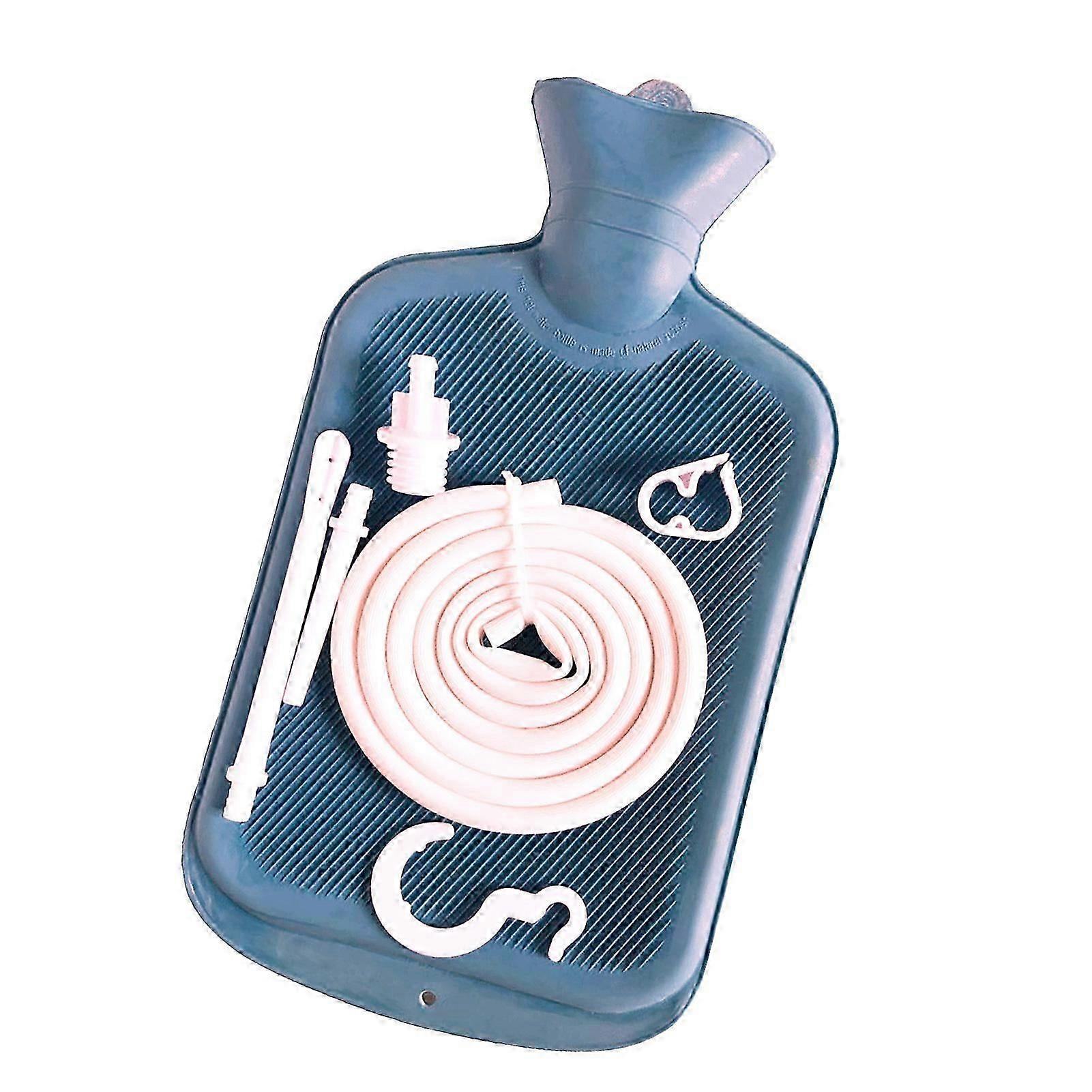 2l Enema Bag Cleaning Kit Long Hose Controllable Water Flow Valve Colon Cleanse Detox Tool For Colon Cleansing Enemas Blue