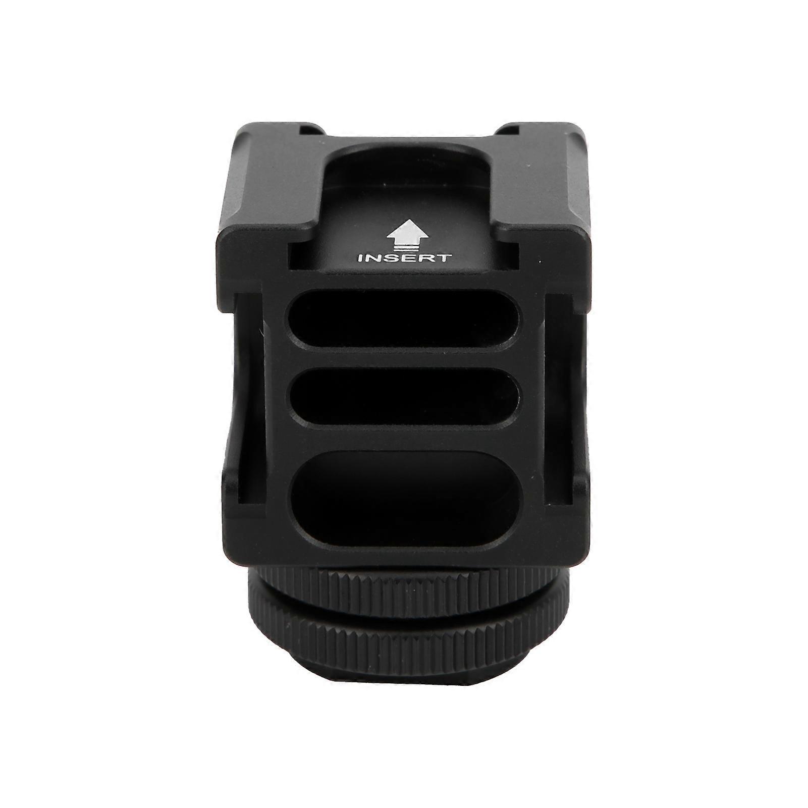 FS-04 Cold Shoe Mounting Plate Adapter with 4 Mounts for Microphone, Cell Phone and Flashlight