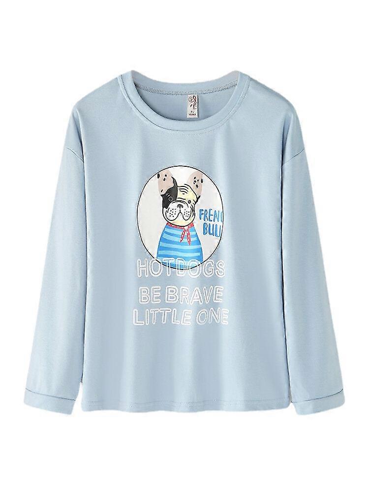 Women's Cartoon Animal Print Pajama Set - Pullover & Elastic Waist Pants