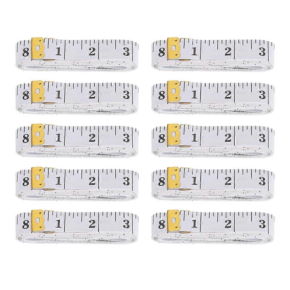 10pcs 2.0 x 300cm Tailor Tape Double Scale Flexible Ruler for Weight Loss Body MeasurementWhite