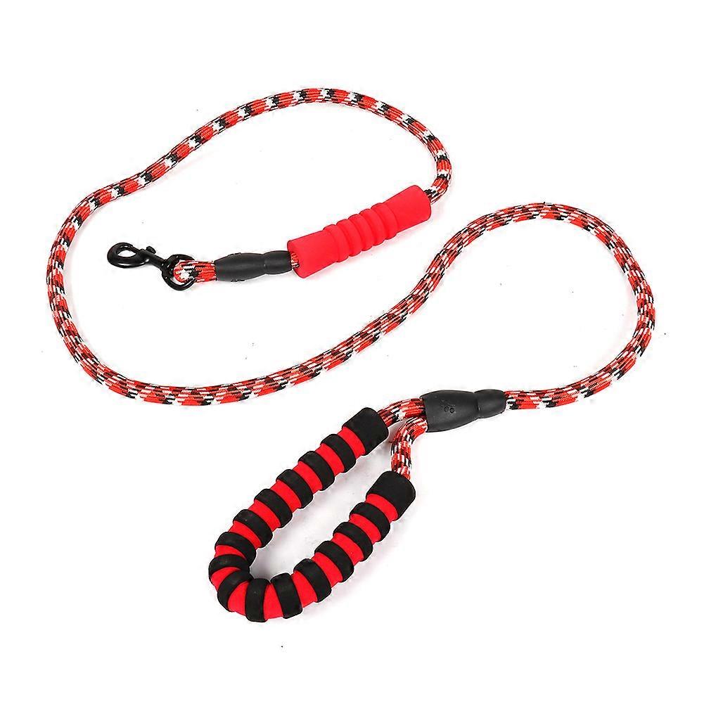 Durable Nylon Reflective Print Soft Foam Handle Dogs Walking Leash Lead Strap Belt Rope