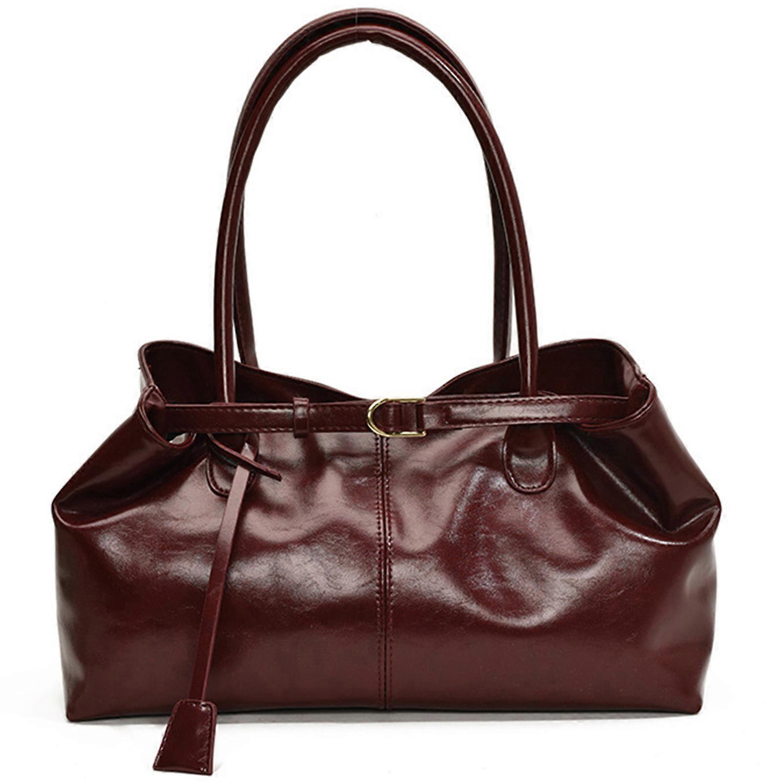 Women Armpit Bag Retro Handbag All-matching Underarm Bag Top Handle Bag Commuting Bag Large Capacity Shoulder Bag Red