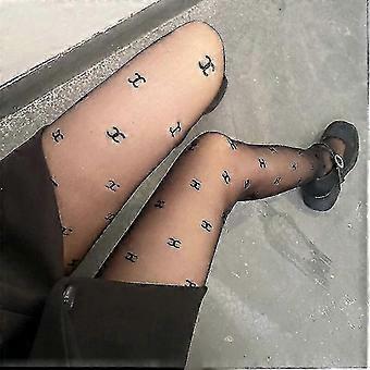 Double Letter Cc Transparent Slim Pantyhose Fishnet Stockings Sexy Stockings  xi