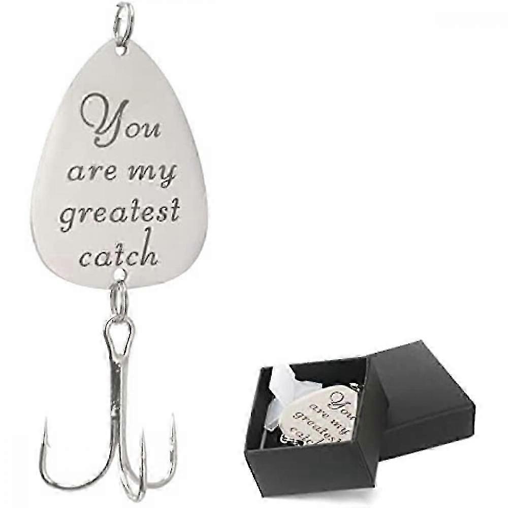 フック付きパーソナライズされた釣りルアーフィッシュフックギフト男性父の日おじいちゃんボーイフレンドフィッシャーマンL [N