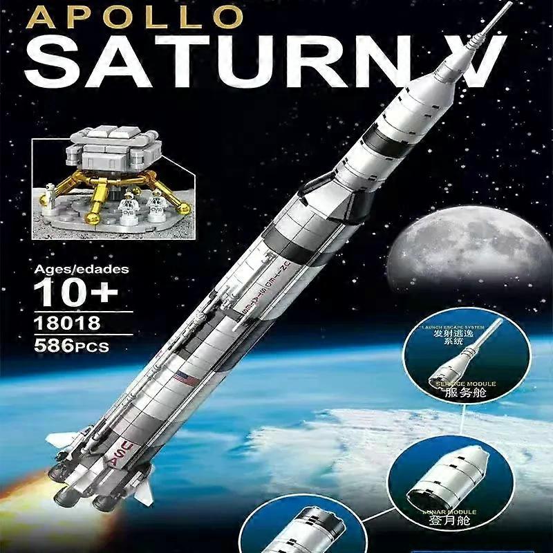 Mold King Xinyu Pg-13002 Apollo Saturn 5 Crater Launch Model pojazdu Model pojazdu Dzieci składają ze sobą klocki Zabawki