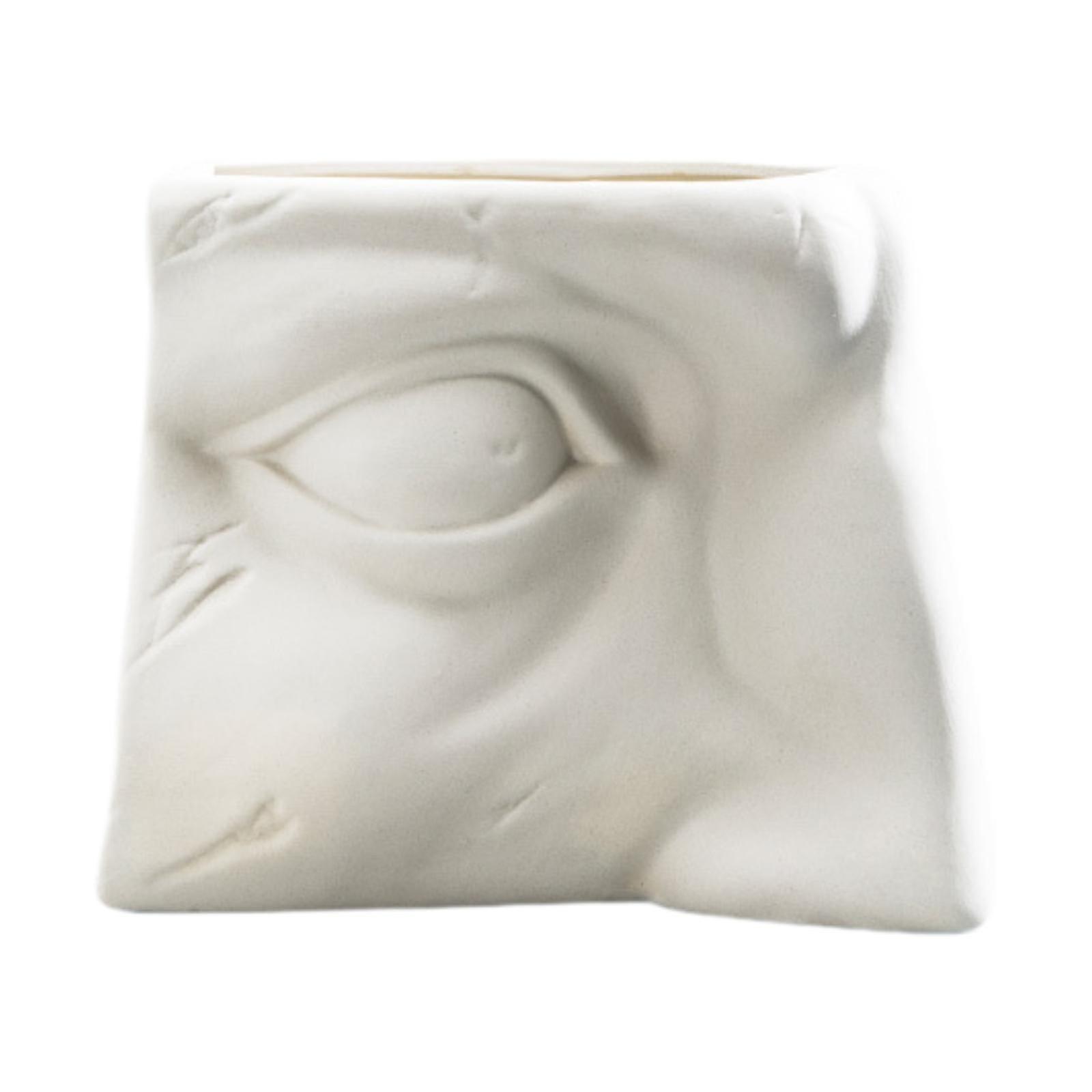 Abstract Face Chopstick Holder Flowerpot Ceramic Planter for Bookshelf Decor Style A