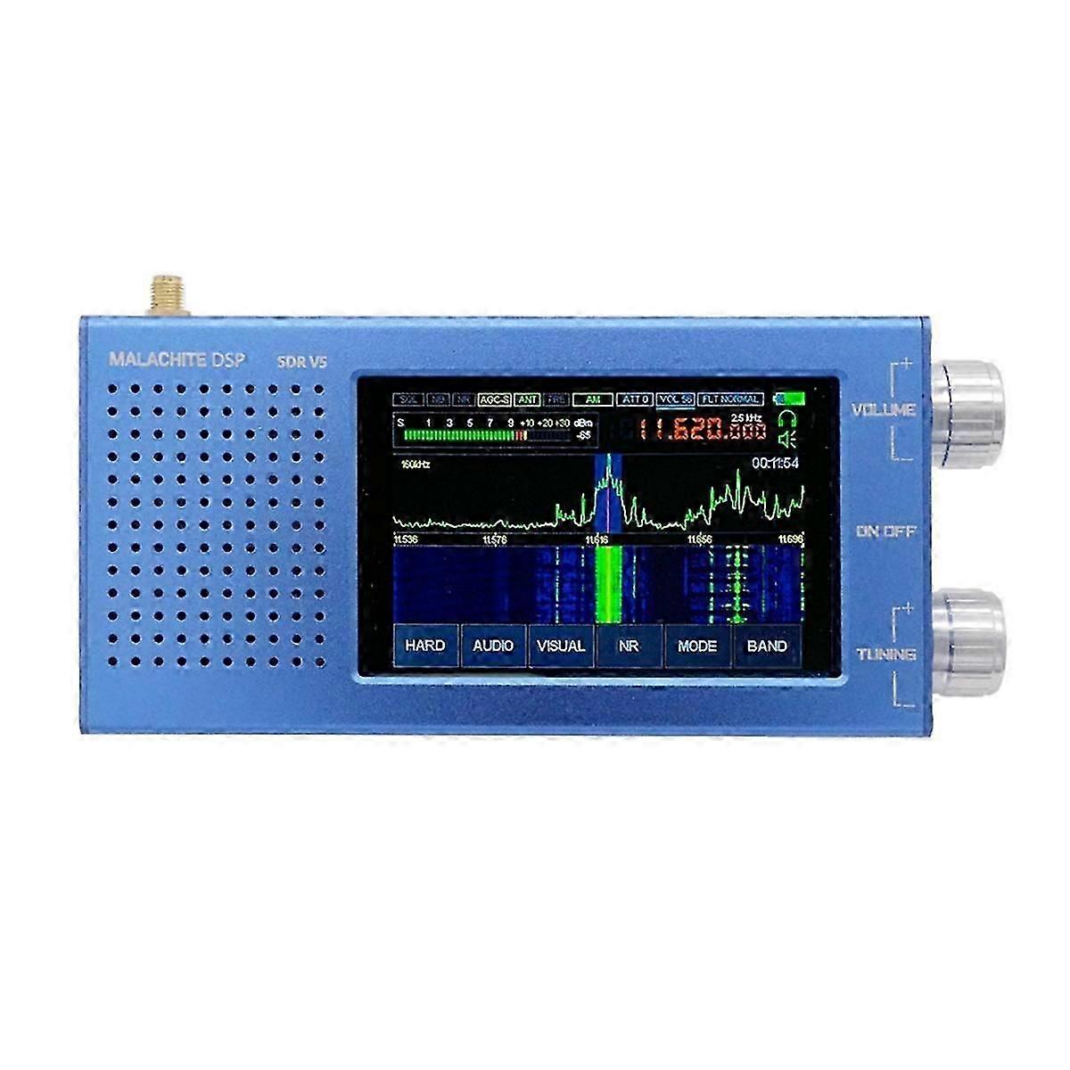 Malachit DSP Sdr 1.10D Funkempfänger V5 mit Firmware-Platine Metallgehäuse 5000mAh Am Cw Ssb Nfm Wfm